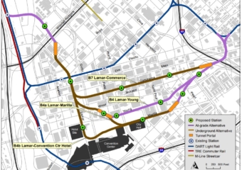 DART D2 subway map 340x240 Design advancing on $1.4B Dallas subway